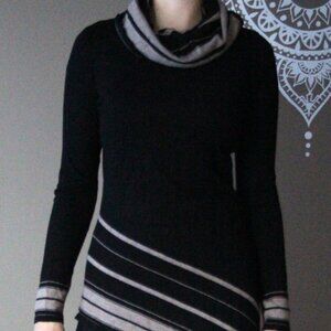 Le Chateau black and grey striped sweater/dress, size Small
